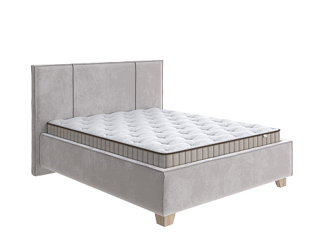 Кровать 200х220 Hygge Line - Мягкая кровать с ножками из массива березы и объемным изголовьем