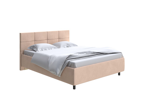 Двуспальная кровать с кожаным изголовьем Next Life 1 - Современная кровать в стиле минимализм с декоративной строчкой