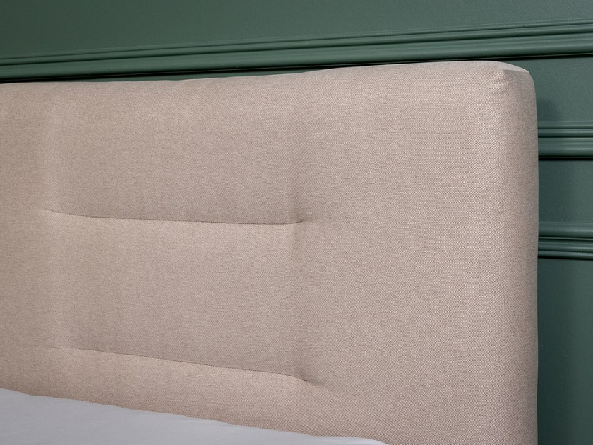 Кровать Nuvola-8 NEW 180x200 Ткань: Рогожка Тетра Ореховый - Кровать в лаконичном стиле с горизонтальной отстрочкой  в изголовье