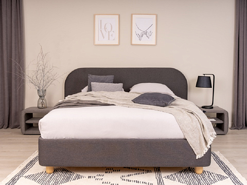 Кровать с мягким изголовьем Sten Bro - Симметричная мягкая кровать.