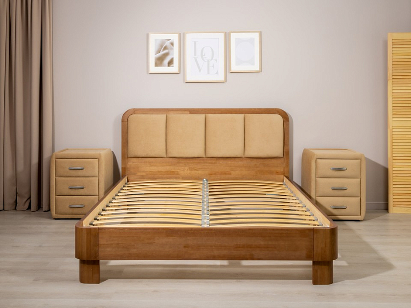 Кровать Hemwood - Кровать из натурального массива сосны с мягким изголовьем
