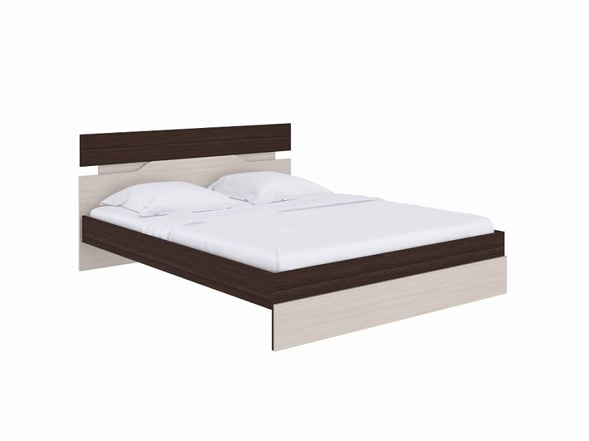 Кровать Milton 90x190 ЛДСП Дуб Венге/Дуб Шамони светлый - Современная кровать с оригинальным изголовьем.