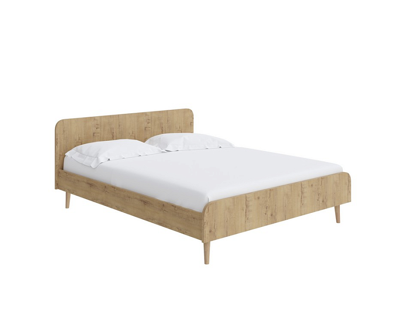 Кровать Way 90x200 ЛДСП Дуб Кантербери/Белый Жемчуг - Компактная корпусная кровать на деревянных опорах